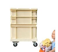 Générique Vassoio portaoggetti su ruote, impilabile e resistente, in stile industriale, capiente per esterni, grande contenitore a ruote, per attrezzi, giocattoli, libri e deposito di casa