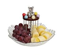 Générique Vassoio snack | con 6 forchette decorazione centrale per tavolo | di servizio e per frutta verdura, per paste verdure, antipasti, dolci, cucina, buffet per feste di compleanno