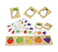 Générique Vegetable Fruit Puzzle - Wooden Learning Jigsaw, Matching Educational Game, Interactive Play Set | Home Classroom Fun, Early Learning Cognitive Enhancement for Children Over 3 Years