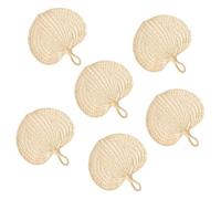 Générique Ventagli da sposa in rafia | Set di 6 ventagli manuali a mano in foglie di palma | Forniture di tessitura rinfrescanti per la decorazione della casa della parete e del tavolo