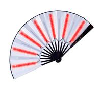 Générique Ventaglio LED - Raffreddamento ballerini folla calda, effetto luce fluorescente, alimentato a batteria + grande 33 cm, tessuto nylon durevole, per abbigliamento festival e serata, discoteca