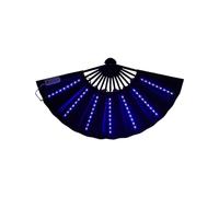 Générique Ventilatore a mano pieghevole illuminato a LED | Ricaricabile manuale per matrimoni, discoteche e festival | Accessorio accattivante per danza, teatro e comfort estivi
