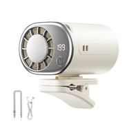 Générique Ventilatore a morsetto Nomade | Schermo LCD Ricaricabile Con Impostazioni | Mini ventilatore USB portatile,Per Festival, Picnic, Escursionismo, Campeggio, Spiaggia, Trasporti Pubblici