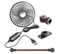Générique Ventilatore da auto portatile a 3 velocità regolabile | Ventilatore su presa sigaro - Dispositivo di raffreddamento USB per sedile campeggio auto camion posteriore viaggio campeggio golf