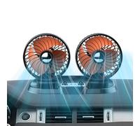 Générique Ventilatore per veicoli senza aria condizionata, ventilatore a doppia testa USB 24 V, per camion, per semigolfette, finestra, campeggio, auto, mountain bike, trattore, tetto, barca, sedile