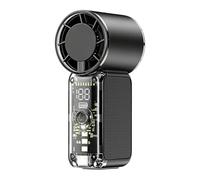 Générique Ventilatore portatile | Gadget di raffreddamento personale ricaricabile portatile,Ventilatore a mano con luce a LED | Per interni esterni, viaggi, ufficio, tavolo, camera da , classe