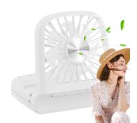 Générique Ventilatore portatile per nuca | Ventilatore portatile a mano libera da portare | Silenziatore con specchio e cinghia, 3 velocità regolabili e pieghevole per la circolazione 'aria