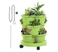 Générique Vertical Planter, Stackable Barattoli, Removable Wheels, Garden Tool Set Included, Strawberry and Vegetable Tower for Indoor Balcony, Outdoor Patio, Garden Flowers, and Herb Growing