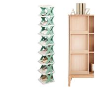 Générique Vertical Shoe Rack - Tall Folding Shoe Shelf | Space-Saving Standing Slipper Sneaker Organizer Durable Material | Entryway Storage, RV Corner, Small Apartment, Closet Organization