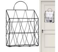 Générique Vertical Wall File Holder with Decorative Wire Organizer, Stylish Space-Saving Shelf Display, Ideal for File Storage and Home, Bedroom, Bathroom, Office Decor Organization