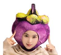 Générique Vestito da cappello di frutta, cappello di frutta in peluche,Headgear di mangostano decorativo | Vestito da puzzle di peluche di mangostano di frutta per la decorazione