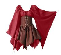 Générique Vestito retrò medievale da donna rinascimentale, costume di Halloween retrò Cosplay costume da ballo mascherato abito da sera elegante per feste e spettacoli, vestito di carnevale Halloween