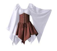 Générique Vestito retrò medievale da donna rinascimentale, costume di Halloween retrò Cosplay costume da ballo mascherato abito da sera elegante per feste e spettacoli, vestito di carnevale Halloween