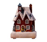 Générique Villaggio di Natale Innevato Illuminato - Mini CASA in Resina con LED, Decorazioni per Interni, Desktop, Festa, Vetrina, Mensole E Finestre | Addobbi Natalizi Atmosfera