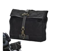 Générique Vintage Oil-Waxed Canvas Motorcycle Saddlebag - Heavy Duty Side Bag & Pannier | Retro Tool & Messenger Bag for Bikers | Impermeabile Storage for Road Trips, Camping & Commuting
