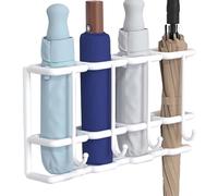 Générique Wall-Mounted Umbrella Organizer, 4-Slot Metal Storage Holder, Space-Saving Household Rack for Entryway, Stylish Home Decor and Indoor Organization Solution