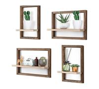 Générique Wall Mounted Wooden Floating Shelves, Square Cube Shelf for Home Storage, Functional and Decorative Wall Display Shelves, Great for Showcasing Plants, Photos, and Accessories