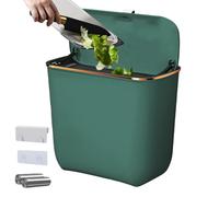 Générique Wall Trash Can, Kitchen Trash Bin Small Garbage Container, 7L Mountable Waste Basket with Lid, Space-Saving Hanging Dustbin for Under Sink, Cabinet, Cupboard & Counter Organization