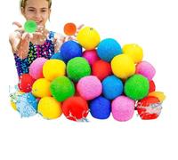 Générique Wasser Bälle | Wiederverwendbare Schwammbälle Kinder | 60 Stück Bunte Wasserballons | Strandspielzeug für Kinder Erwachsene Familie Spiele Pool Garten Sommer Outdoor Spaß