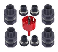 Générique Water Barrel Spigot Kit, Bulkhead Fitting Plugs, Threaded Adapter Valve Set, Flow Control Tap for Aquariums, Bathtubs, Rain Barrels, Ponds, Contenitori, Garden, Tanks, Systems