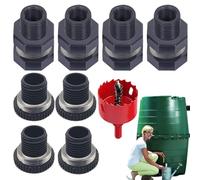 Générique Water Barrel Spigot Kit, Bulkhead Fitting Plugs, Threaded Adapter Valve Set, Flow Control Tap for Aquariums, Bathtubs, Rain Barrels, Ponds, Contenitori, Garden, Tanks, Systems