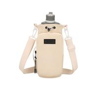 Générique Water Bottle Holder with Strap, Regolabile Shoulder Belt Bottle Bag, Multi-Function Cup Sleeve with Phone Pocket, Lightweight Water Carrier for Walking, Hiking, Camping, Climbing, Crema