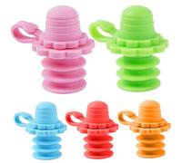 Générique Water Bottle Topper, Spill-Proof Silicone Spout Lids, 1.97 Inches Vast Application, Soft Mouth Protection, 5 pezzi Leakproof Set for , Travel, Road Trips, School, and Picnic Use