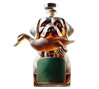 Générique Whiskey Bottle, Hound Glass Decanter, portatile Airtight Alcohol Holder Container with Dog Statue, Home Decor for Brandy, Borbone, Vodka, Tequila, Mens Party Decorations