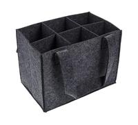 Générique Wine Carrier Bag - Reusable Felt Tote with 6 Compartments, Sturdy Divider Design for Safe Trasporti, Lightweight Foldable Organizer | Grocery Liquor Holder for Travel Picnic, grigio, Se