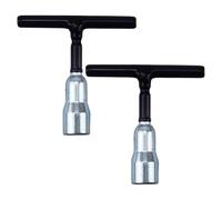 Générique Wing Nut Driver, Wing Nuts Tightening Hand Tool Set, 2 pezzi T Handle Steel Wrenches with Ergonomic Grip, Heavy-Duty for C Hook Bolt Screw Hooks Meccanical Assembly Maintenance