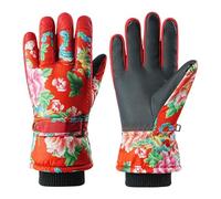 Générique Winter Waterproof Sci Gloves, Flower Design Snow Gloves, Touchscreen Snowboard Ski Mitts, Warm Snowboarding Cycling Gloves Running, Snowboarding, e Winter Sport, Winter Ski Gloves,