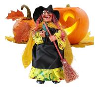 Générique Witch Figurine, Halloween Figurine, 3,15 x 2,36 x 6,5 pollici Spooky Vintage Figure, Broom Accessory for Dorm Living Room Party Home Bookshelf Apartment Fireplace Porch Decoration