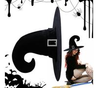 Générique Witch Hat - Black Pointed Wizard Hat | Halloween Dress Up Boys and Girls | Foldable Black Witches Hat Party Hat Costume Accessory for Kids Adults