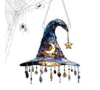 Générique Witch Hat Ornament, 2D Acrylic Halloween Decoration, Small Hanging Hats for Window, Door, Porch, Fireplace, Garden, Cortile, Patio, Balcony, Car, and Indoor Party Decor More