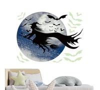 Générique Witch Window Clings - Witch Glow Sticker | Adesivi per Halloween Wall | Horror Adesivi grandi Halloween Window Decorations | Moon Bat Halloween Wall