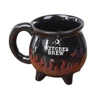 Générique Witch's Brew Cauldron Tazza, Color Changing Beverage Tazza, Adorable Witch's Potion Ceramic Tazza, 380 ml Witches Heat Flame Coffee Mug, Halloween Ceramic Coffee Tazze Ideal for Halloween