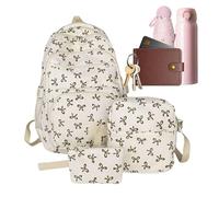 Générique Women Backpack - Bowknot Stylish Bag | Lightweight, Spazious, E Cute Backpack For Women, Perfect For Travel, Work, School, Weekend Trips, Commuting, And Leisure Activities, bianco, Se