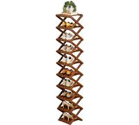 Générique Wood Shoe - Multi Tier Organizer, supporto per calzoni, ingresso, camera da armadio, Hallway Garage Mudroom, Top Performance Furniture Category, Natural Bamboo Brown