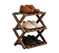 Générique Wood Shoe Rack, Space Saving Storage System, Three Level Expandable Folding Shelf, with Adjustable Width Structure, for Entryway Bedroom Organization, Indoor Household Use