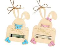 Générique Wooden Bunny Card Holder - Small Solid Money Holder, Sturdy Material, Cute Shape Design Decorative Accessory, Card Holders for Boys Girls Children Bedroom Home