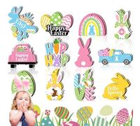 Générique Wooden Easter Ornaments, Primavera Pendenti, Egg Rabbit Decorations, for Display Trees, Wreaths, Or Around The Home, Crafts, Spring Decor, Festive Touches, Tree Trimmings