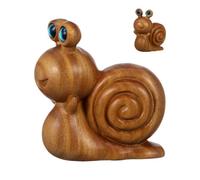 Générique Wooden Snail Ornament, Mini Animale, Rustic Desk Accent