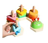 Générique Wooden Stacking Toys, Shape Sorting Puzzle, 4,92 x 7,08 pollici Educational Motor Skill Builder, Preschool Learning Sensory Game for Home, Travel, Car Trip, Daycare, Boys, Girls