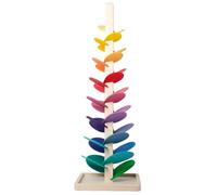 Générique Wooden Tree Toy - Wooden Colorful Music Tree Games, Wooden Rainbow Tree | Fine Motor Skill Development Educational Toy Blocks Bright Color Toys Track Rolling Tree Accessories for Birthday