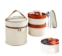 Générique Work Lunch Box, Pranzo Boxes Insulated Container Set, Microwaveable Reusable Food Storage Meal Prep Contenitori Multi-Layer with Cutlery Set for School, Picnic, Camping