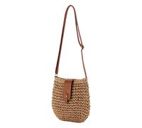 Générique Woven Sling Bag for Women, Lightweight Adjustable Purse with Zipper, Trendy Handbag for Traveling, Spring Outings, Summer Weddings, Beach Days, marrone, Se référer au descriptif