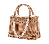 Générique Woven Wicker Bag, Stylish Beach Tote, 5.91x8.86 Inches Bag with Easy Access Feature, Summer Handbag Tote, Straw Woven Bags with Lightweight Design, Beach Bags for Dating Commuting College