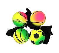Générique Wrist Ball 4 Pezzi, Rebound Wrist Trainer Ball, Retractable Cord Strength Exercise Tool, Hand Grip Fitness Device, Coordination Training Equipment for Workout Outdoor Home Use 6,3 x 6,3 cm