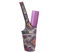 Générique Yoga Mat Bag, Long Tote Carrier, Bohemian Style Storage, Regolabile Strap Design, Multi-Functional Organizer, 330 g Fits Most Size Mats, Gray, Ideal for Gym & Travel Use