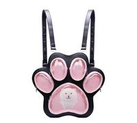 Générique Zainetto scolastico - Zaino da donna zampe di gatto,Borsa multiuso con spazio di visualizzazione per studenti, Noci nere, Se référer au descriptif, riferimento alla